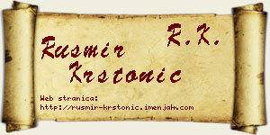 Rusmir Krstonić vizit kartica